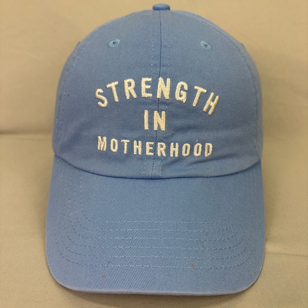 Fit4Mom Hat Strength In Motherhood Women OS Blue Baseball Cap Adjustable